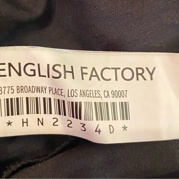 English Factory Women's Poplin Corsage Mini Dress, Black Size Medium NWT - Picture 15 of 16